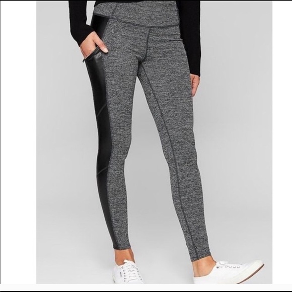 ATHLETA Moto Herringbone Leather Leggings - Picture 3 of 7